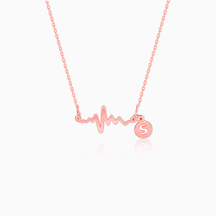 Rose Gold Personalised Lifeline Initial Necklace