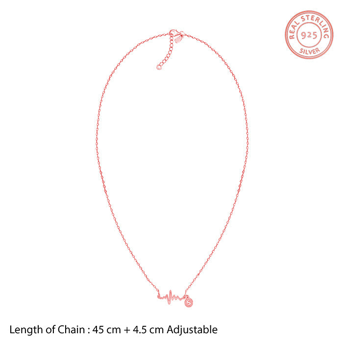 Rose Gold Personalised Lifeline Initial Necklace