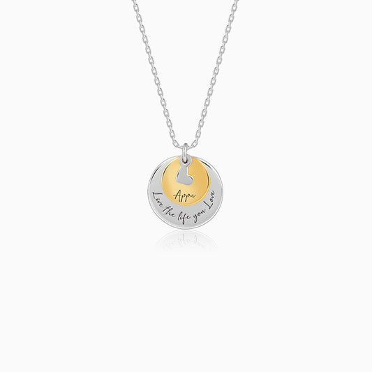 Dual Tone Golden Personalised Layered Coins Name Necklace