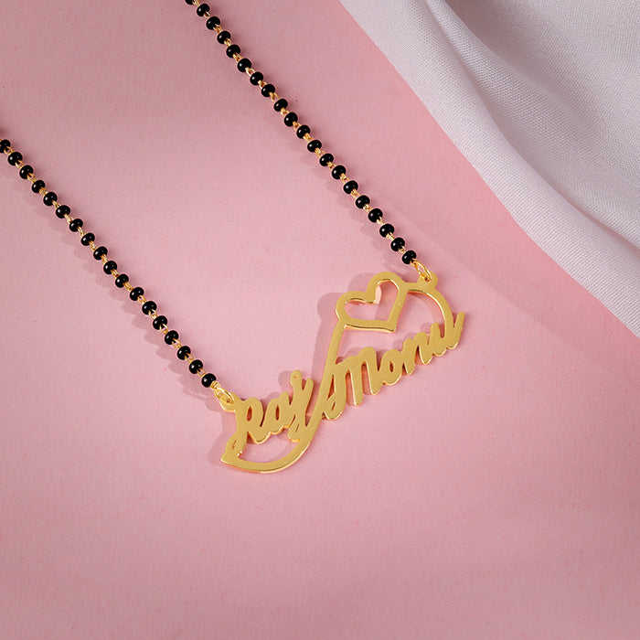 Golden Personalised Heart Name Mangalsutra
