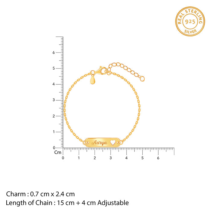Golden Personalised Cosy Heart Bracelet