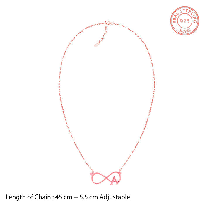 Rose Gold Personalised Infinity Initial Necklace