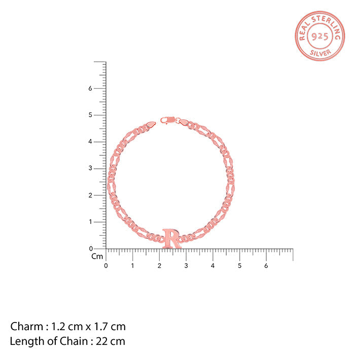 Rose Gold Personalised Alpha Initial Bracelet For Him