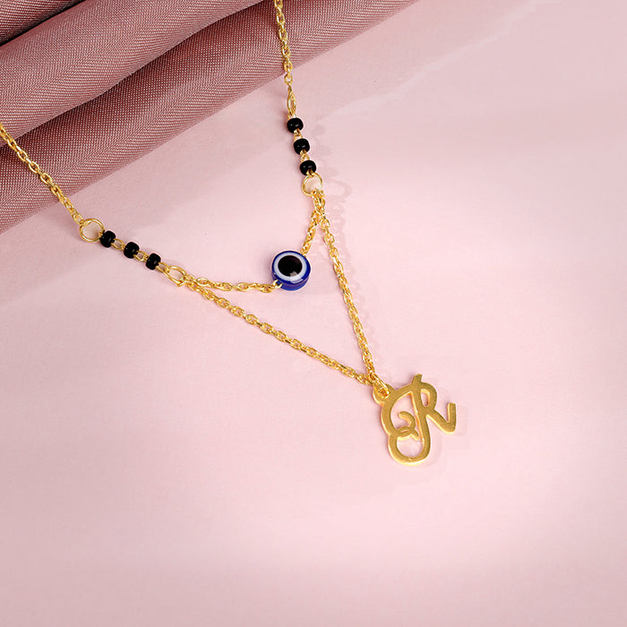 Golden Personalised Evil Eye Mangalsutra Necklace