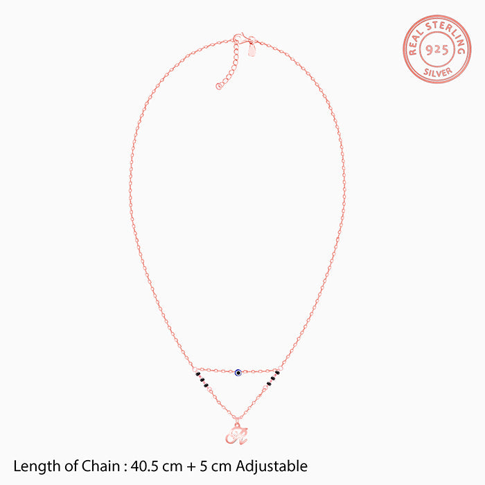 Rose Gold Personalised Evil Eye Mangalsutra Necklace