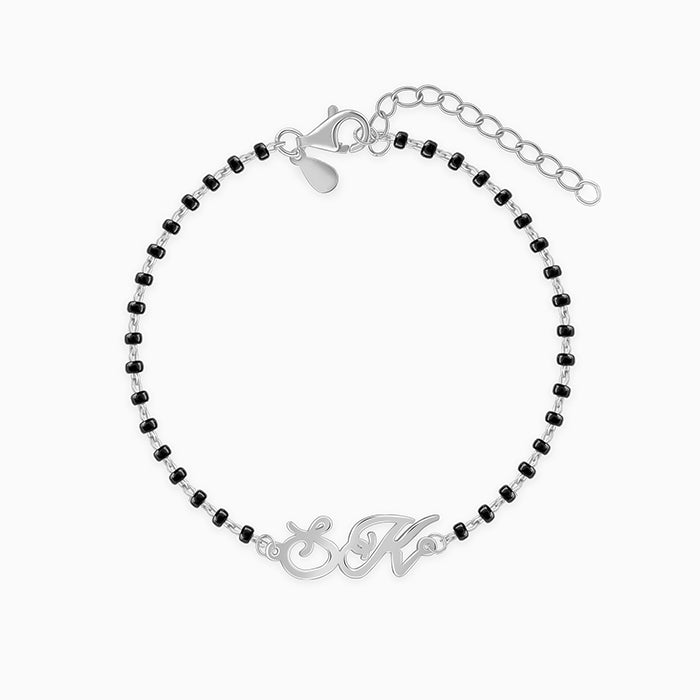 Silver Personalised Eternal Initial Mangalsutra Bracelet