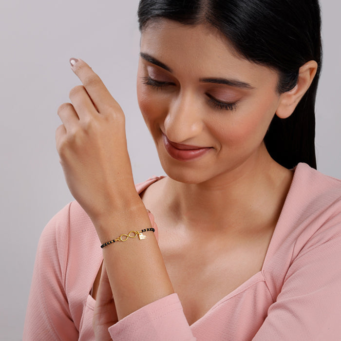 Golden Personalised Infinity Love Mangalsutra Bracelet