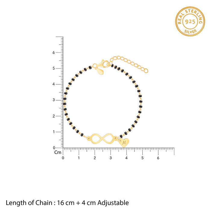 Golden Personalised Infinity Love Mangalsutra Bracelet