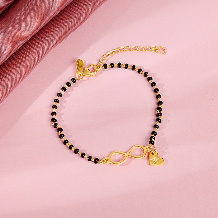 Golden Personalised Infinity Love Mangalsutra Bracelet