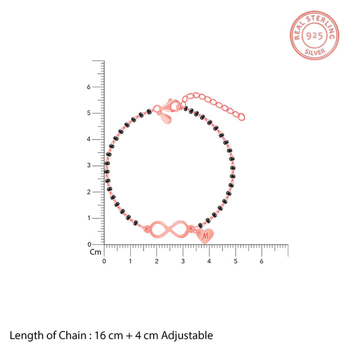 Rose Gold Personalised Infinity Love Mangalsutra Bracelet