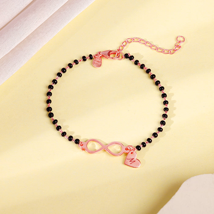 Rose Gold Personalised Infinity Love Mangalsutra Bracelet