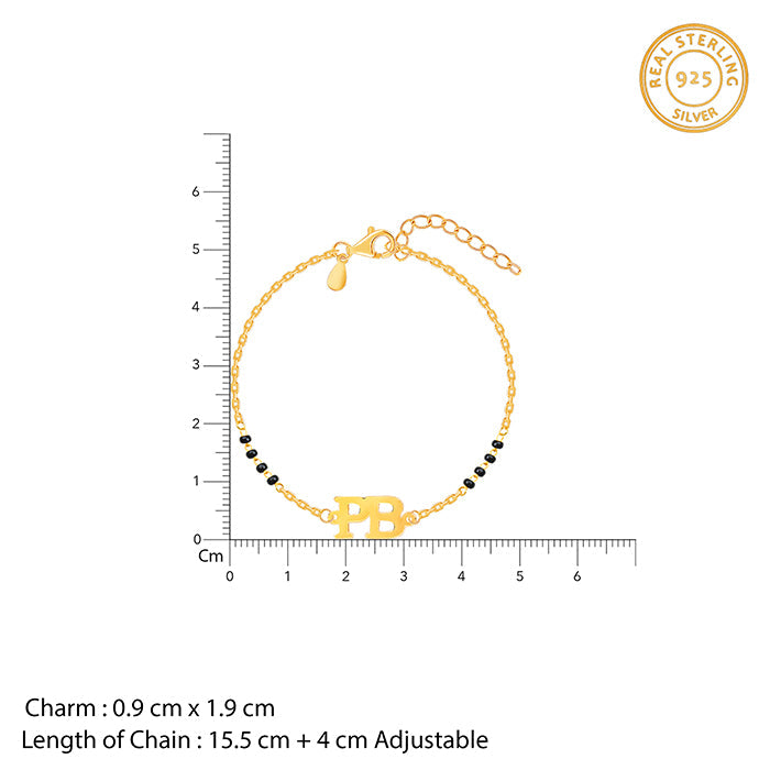 Golden Signature Initial Mangalsutra Bracelet