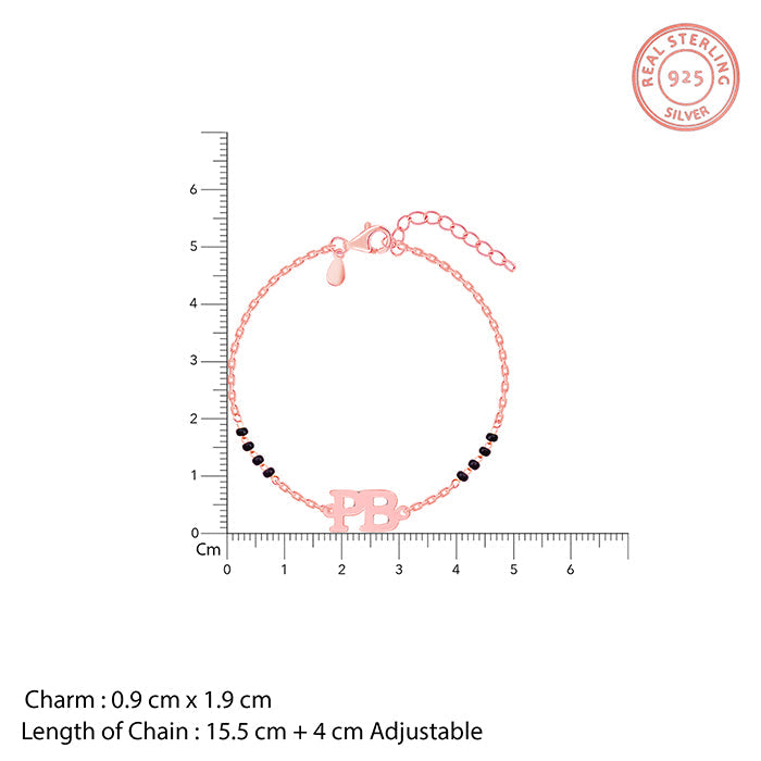 Rose Gold Signature Initial Mangalsutra Bracelet