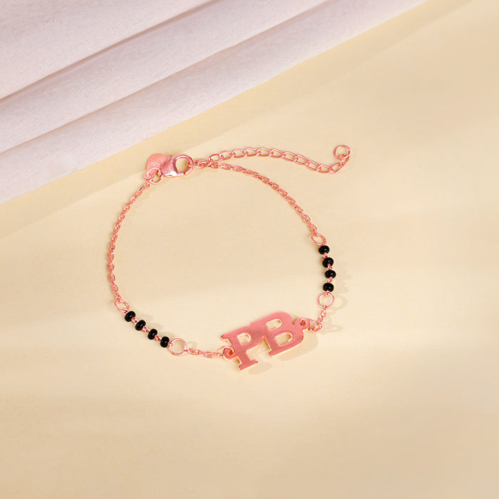 Rose Gold Signature Initial Mangalsutra Bracelet