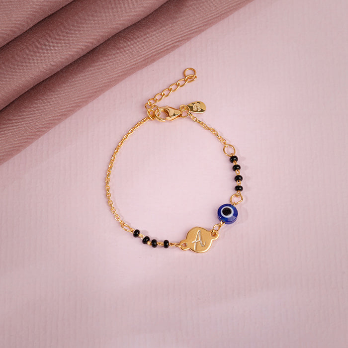 Golden Personalised Nazariya Kids Bracelet (2 - 8 Years)