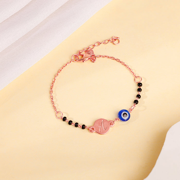 Rose Gold Personalised Nazariya Kids Bracelet (2 - 8 Years)