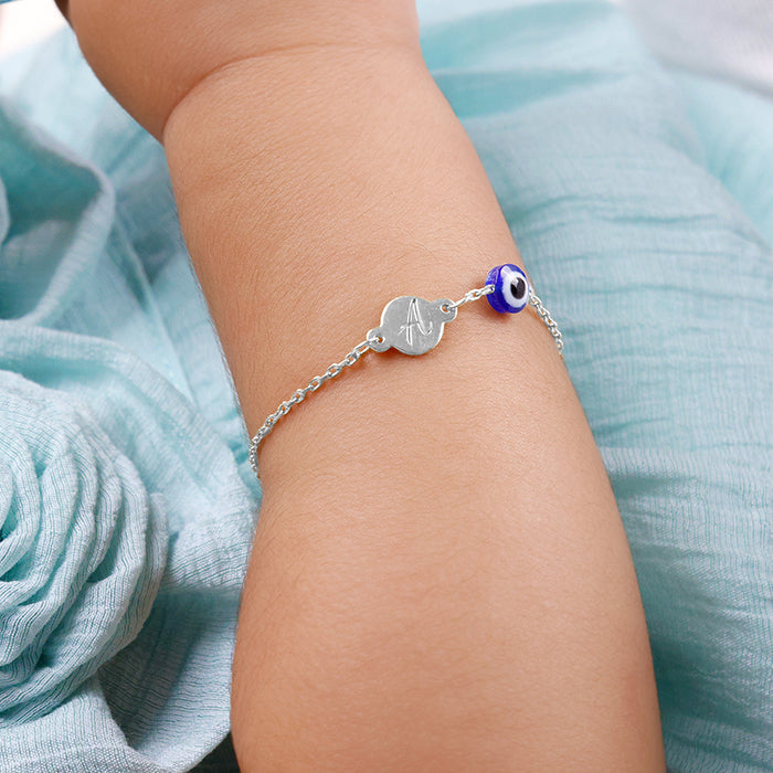 Silver Personalised Envy Gaze Kids Bracelet (0 - 2 Years)