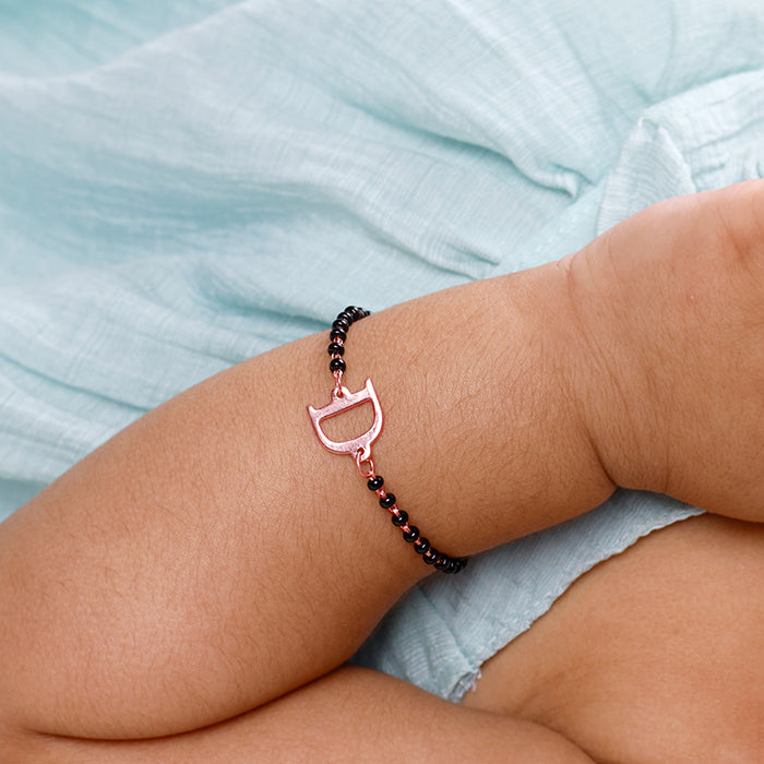 Rose Gold Personalised Initial Nazariya Kids Bracelet (0 - 2 Years)