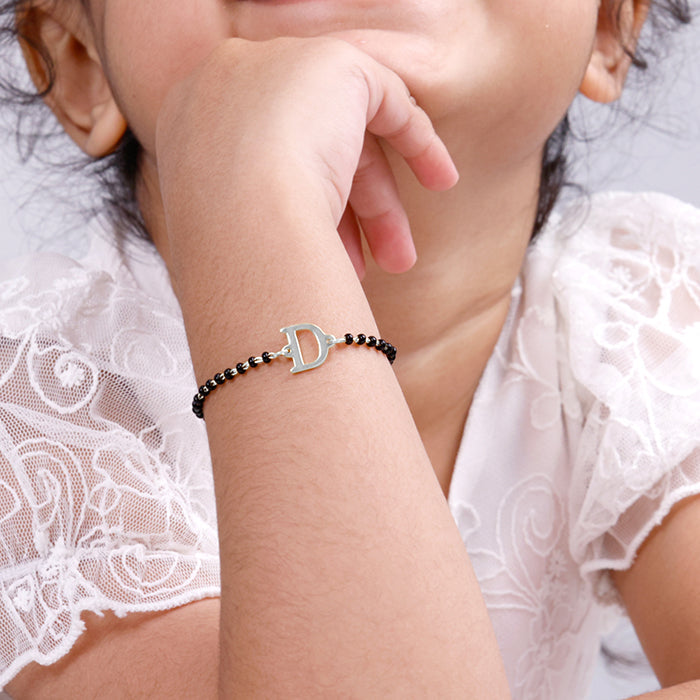 Silver Personalised Initial Nazariya Kids Bracelet (2 - 8 Years)