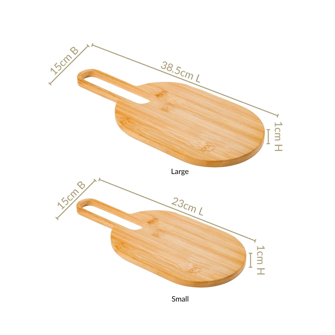 Paddle Shape Bamboo Platter Set Of 2