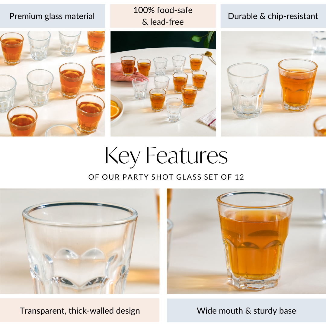 Party Shot Glass Set Of 12 50ml