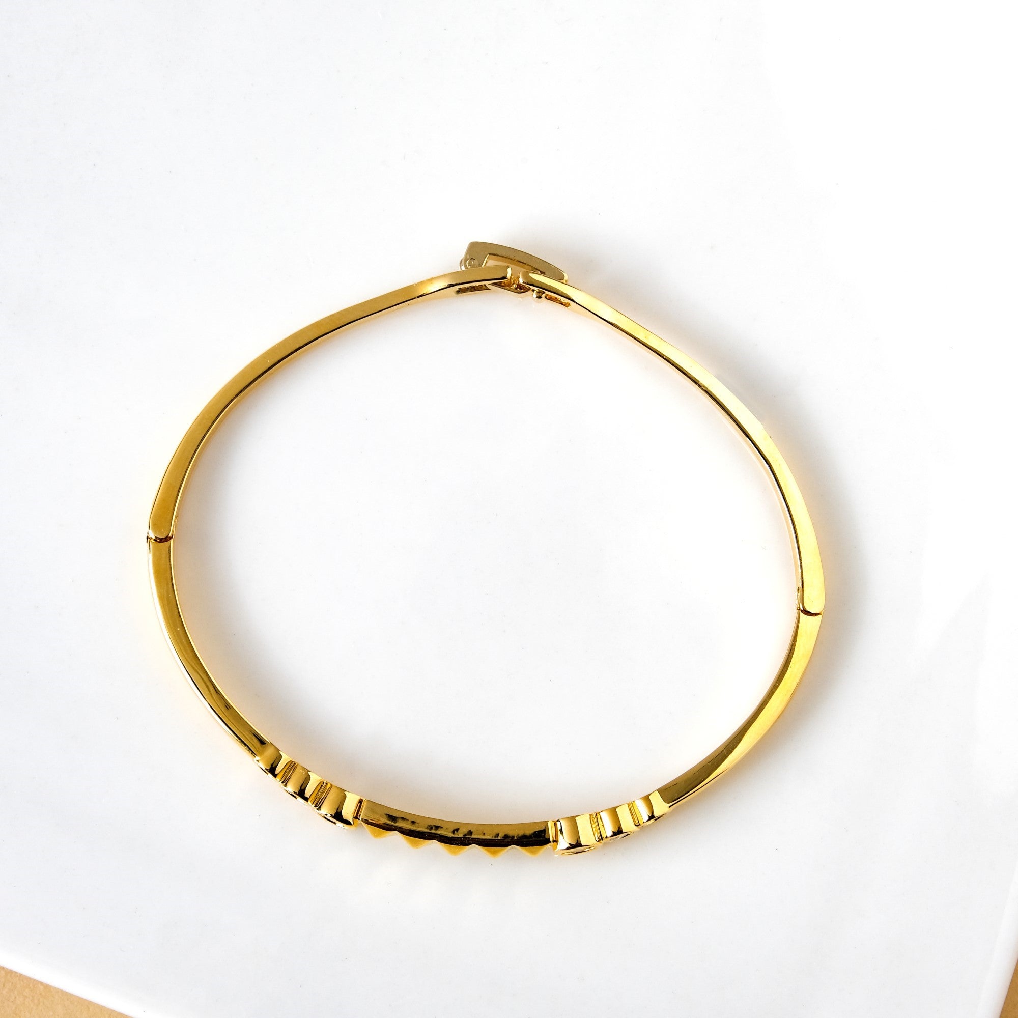Patterned Diamond Gold Statement Bracelet