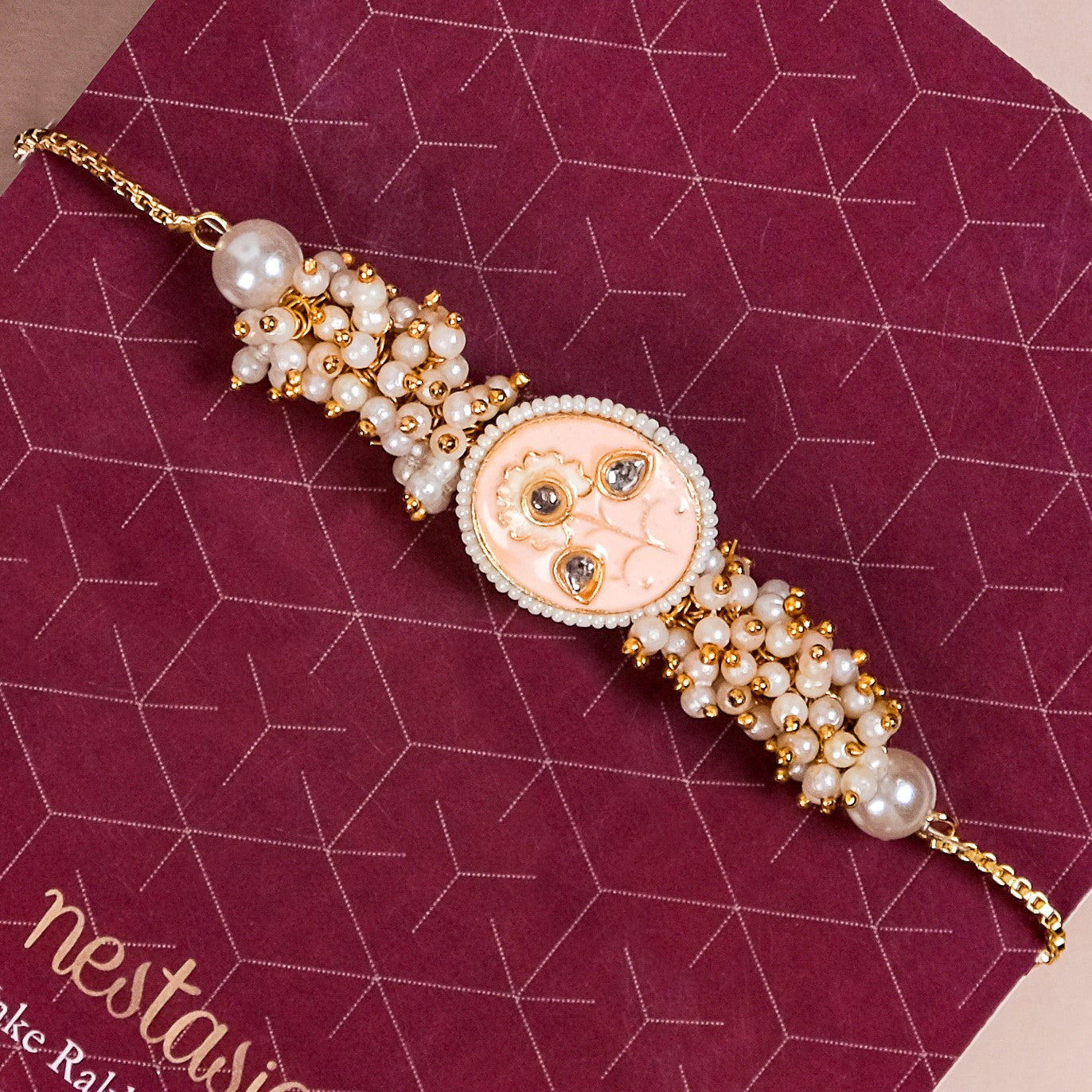Peach Blossom Rakhi Gift Set
