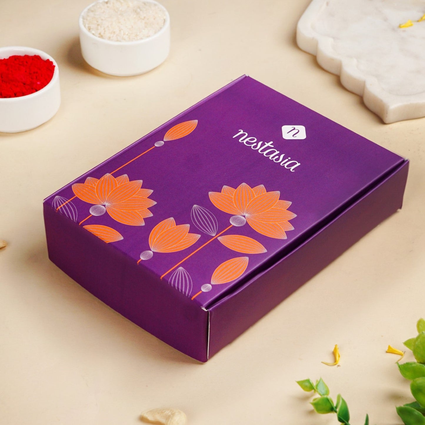 Peach Rakhi Lumba Gift Box