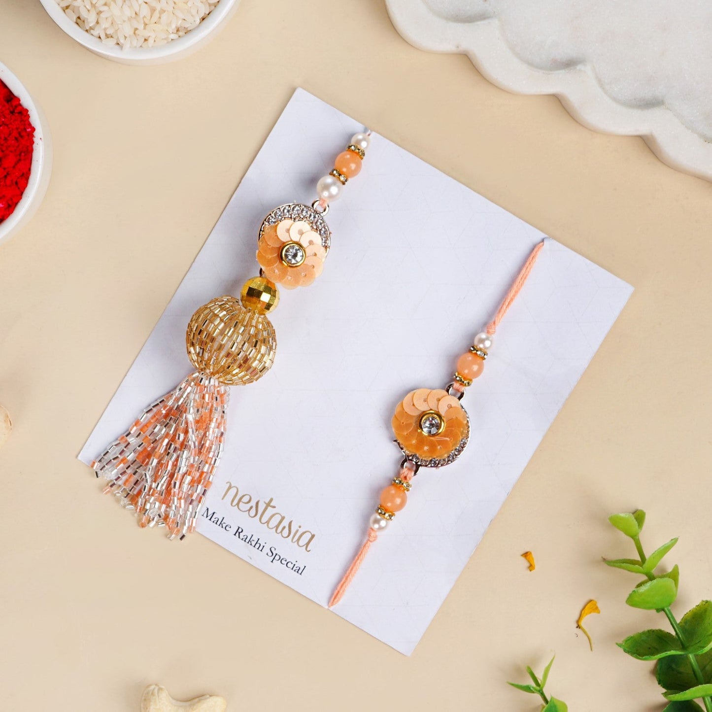 Peach Rakhi Lumba Gift Box