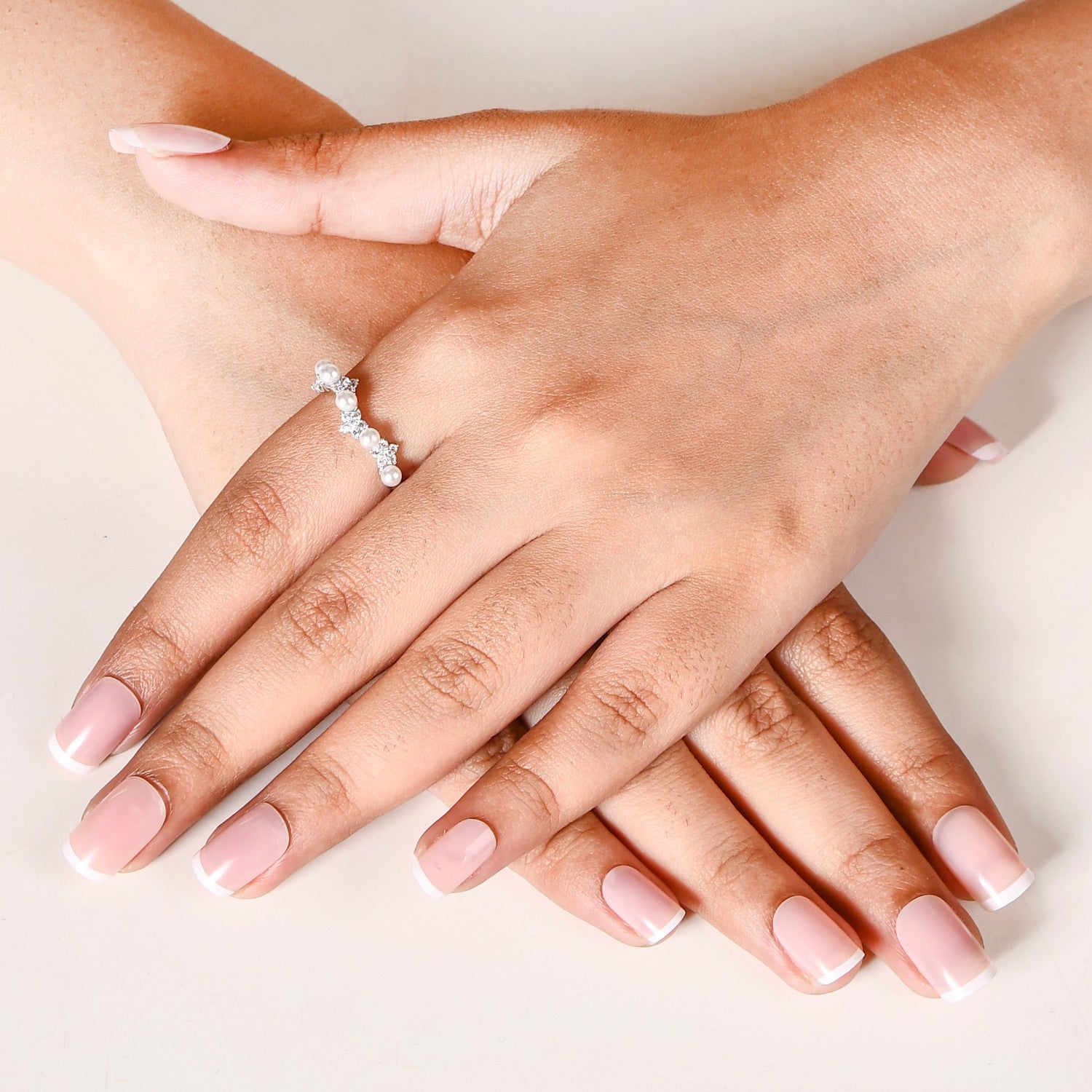 Pearl Blooms Silver Ring