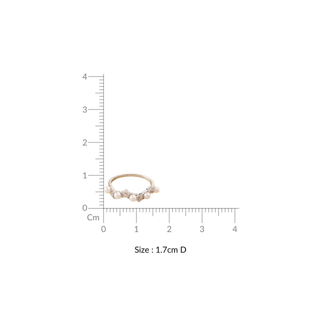 Pearl Blooms Silver Ring