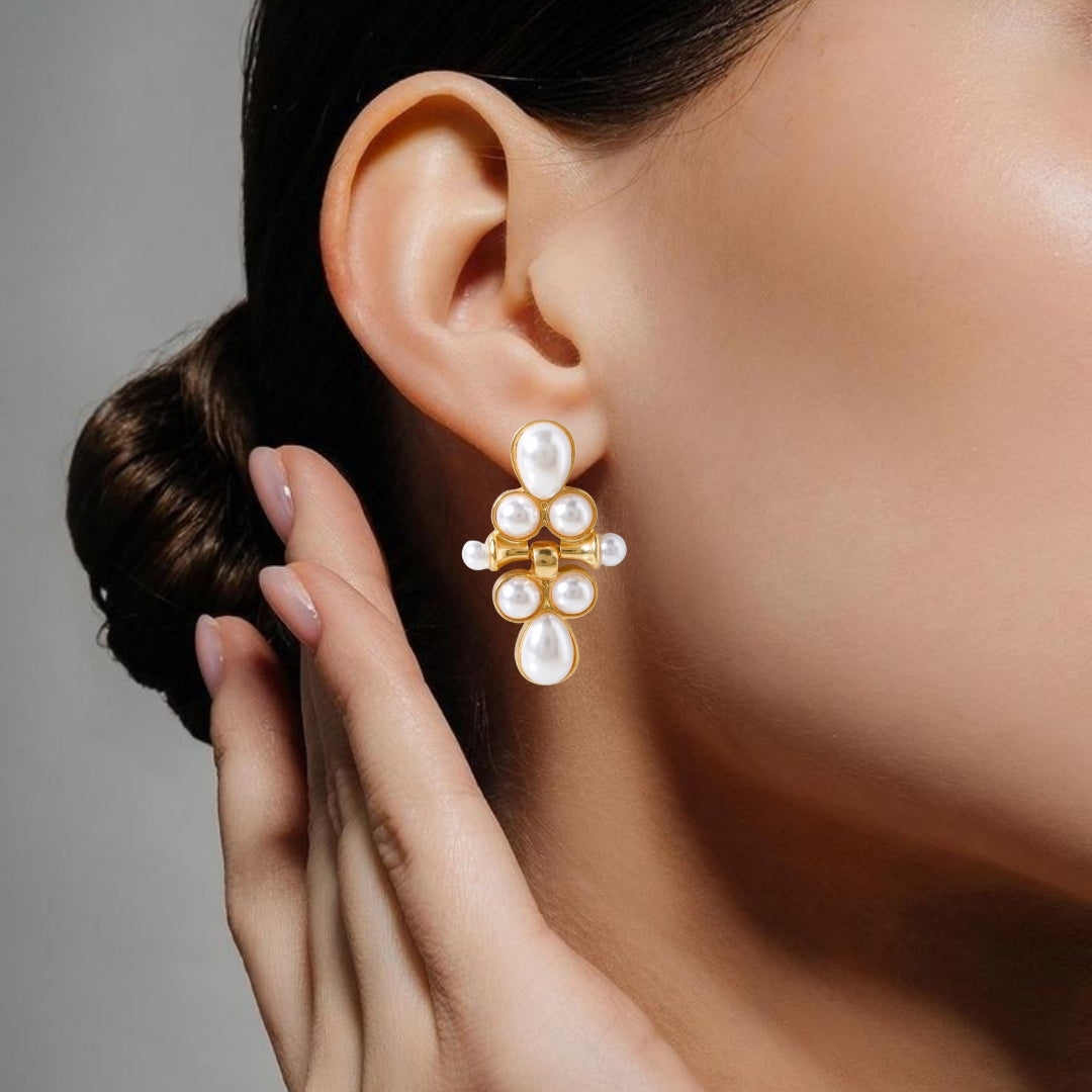 Pearl Cascade Dangle Earrings