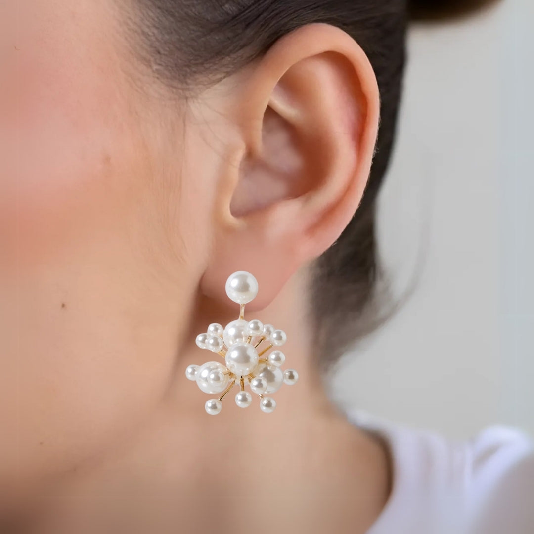Pearl Cluster Jacket Earrings