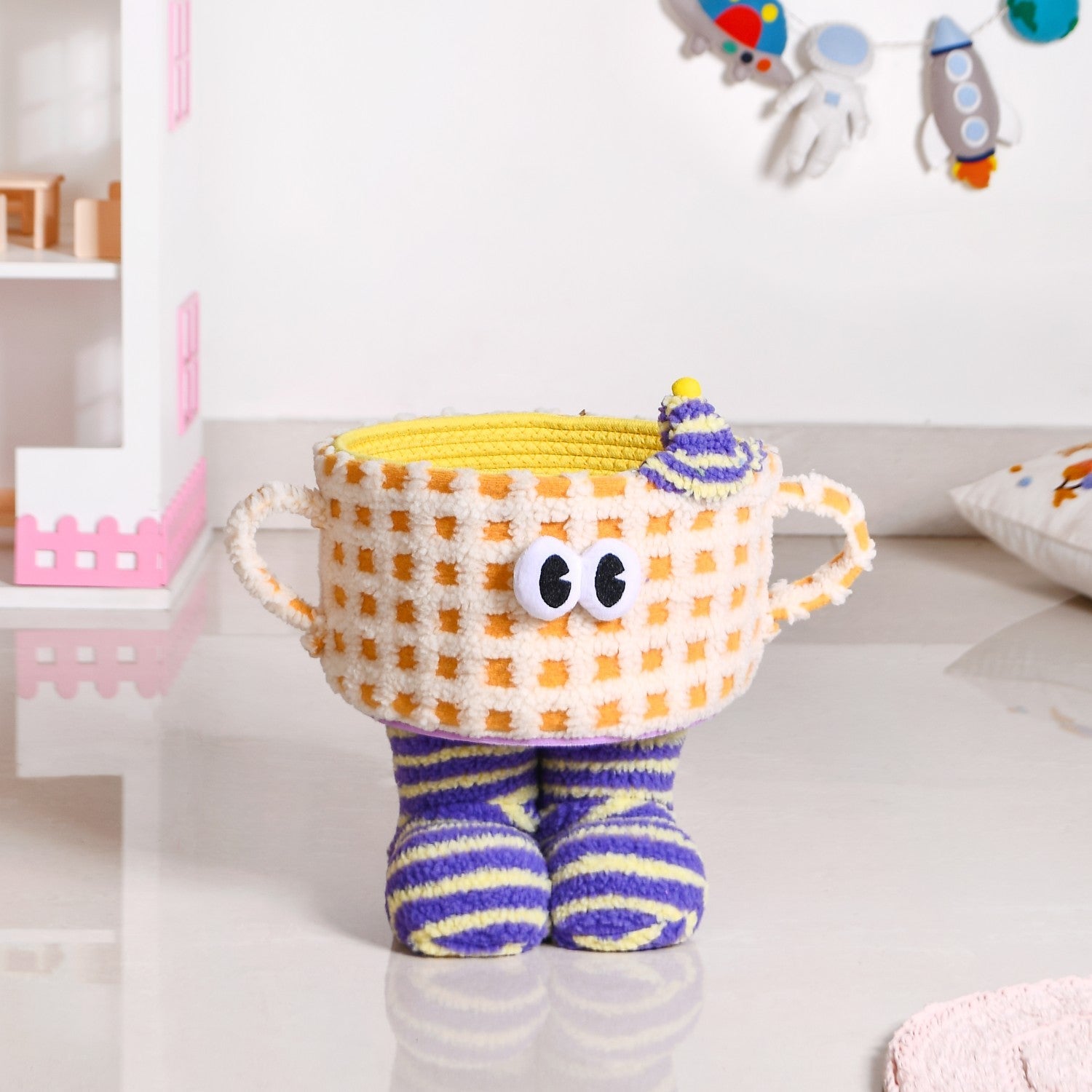 Peek-a-Boo Plush Buddy Storage Basket