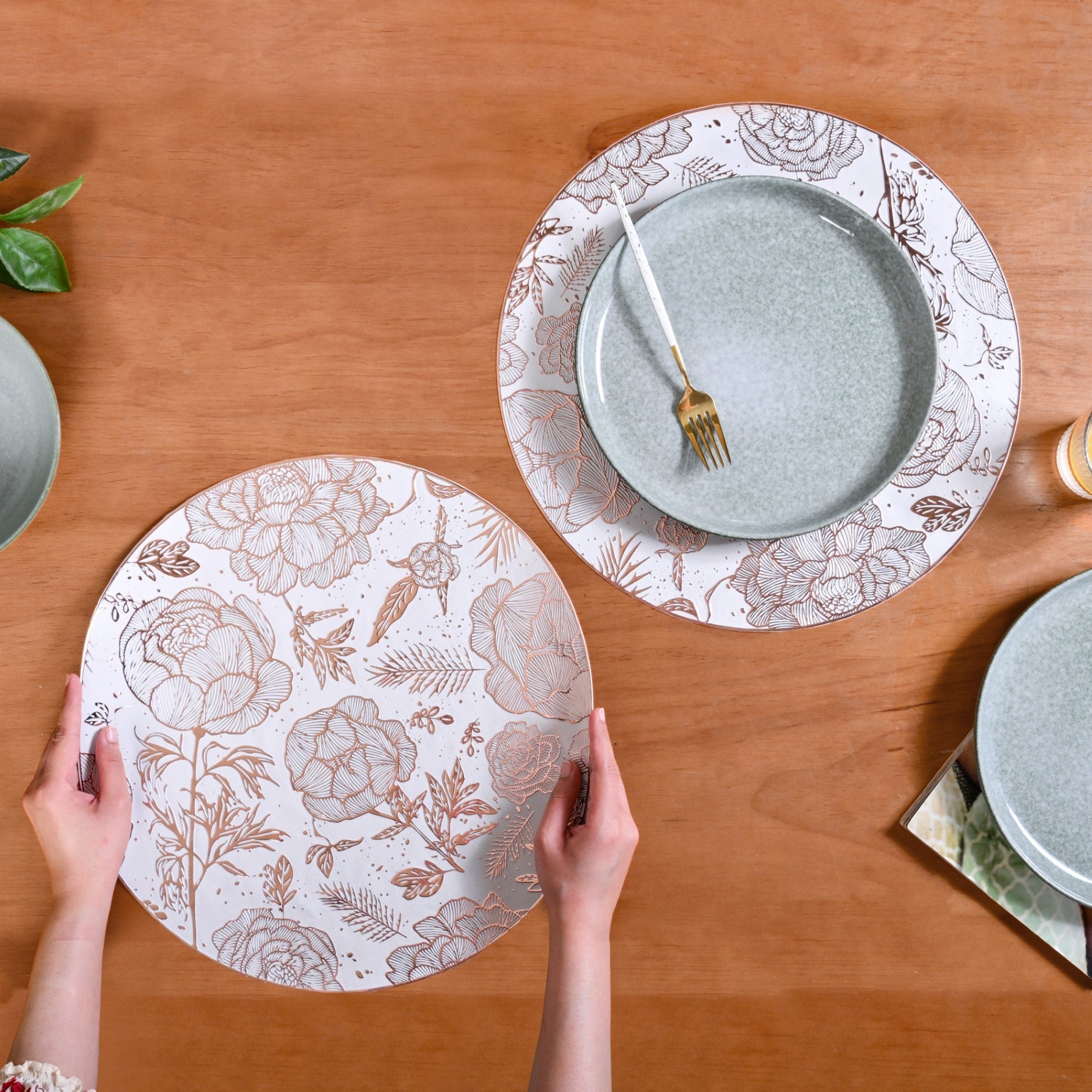 Peonies And Roses Placemat Set Of 6