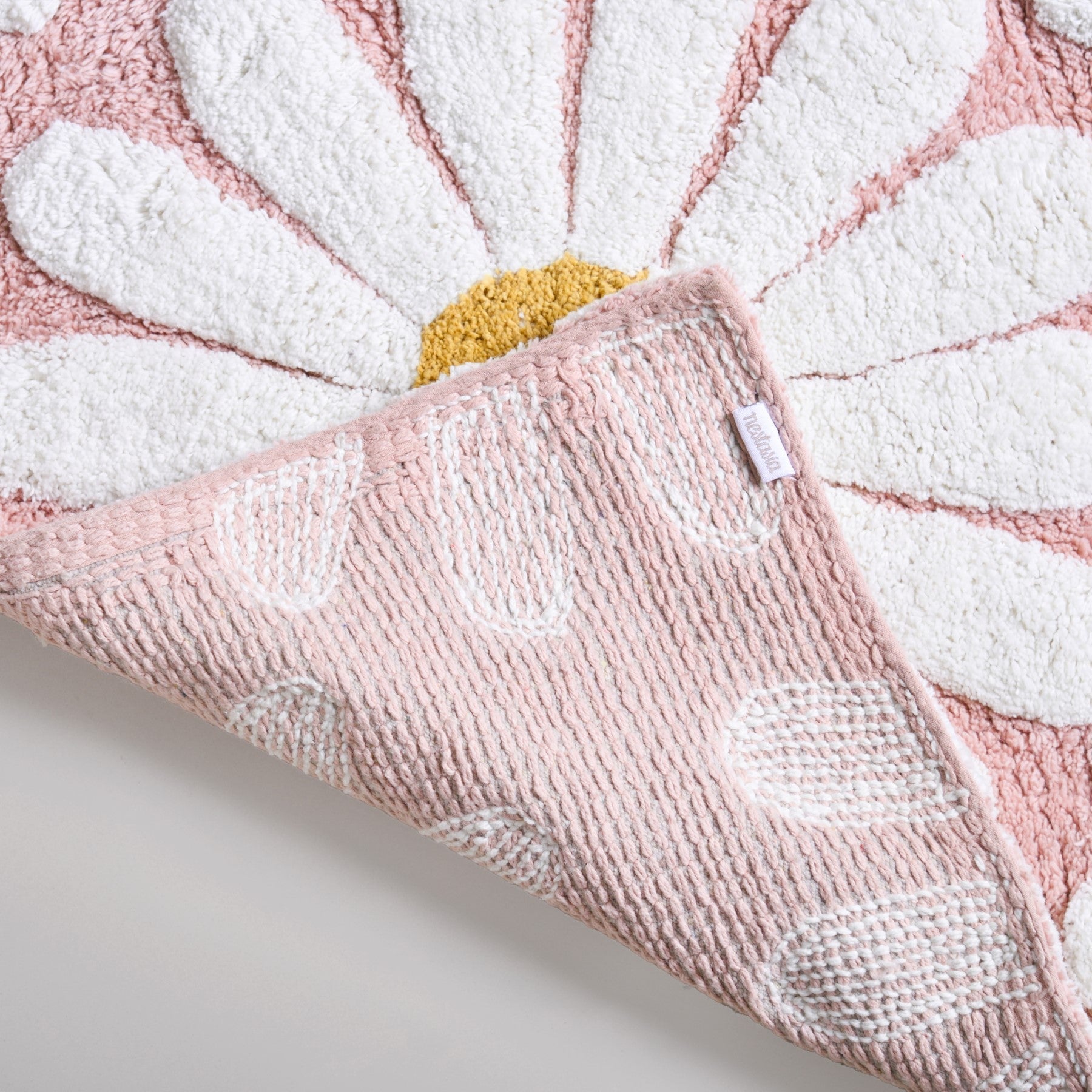 Pink Roseate Cotton Anti Slip Floor Mat 85x53cm