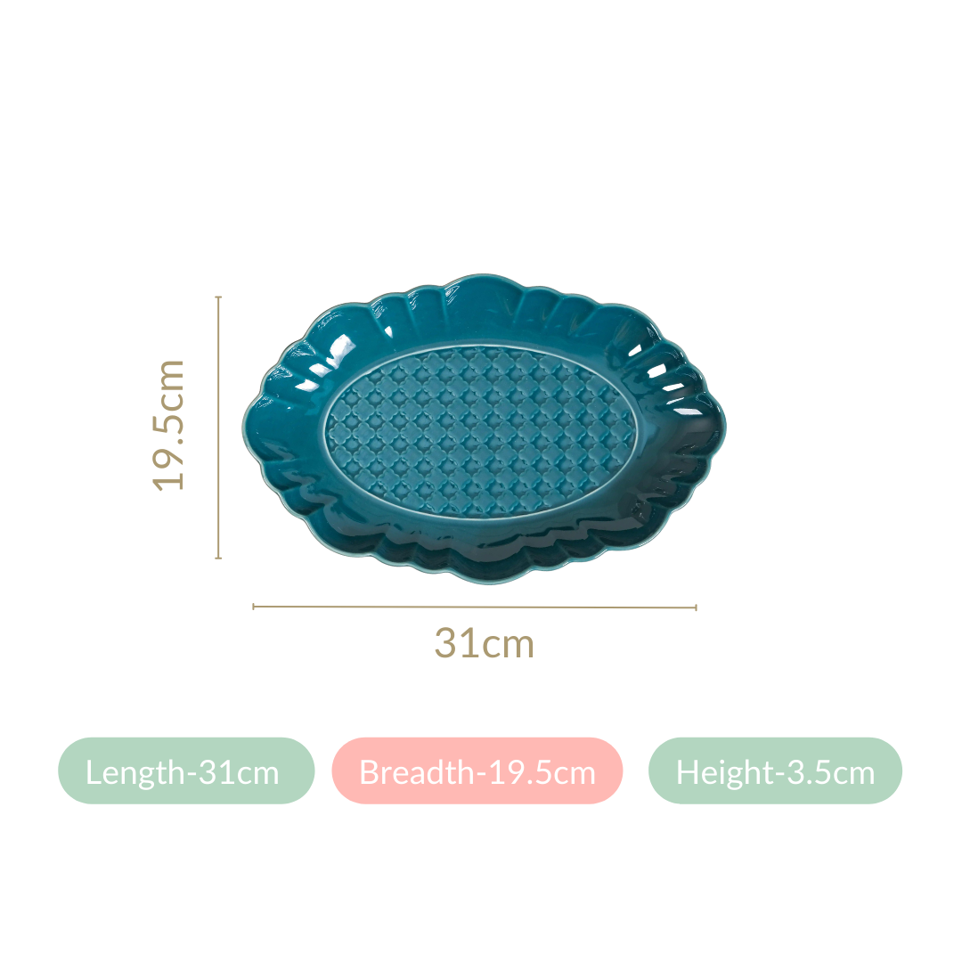 Luxe Moroccan Long Platter Set Of 2 12 Inch
