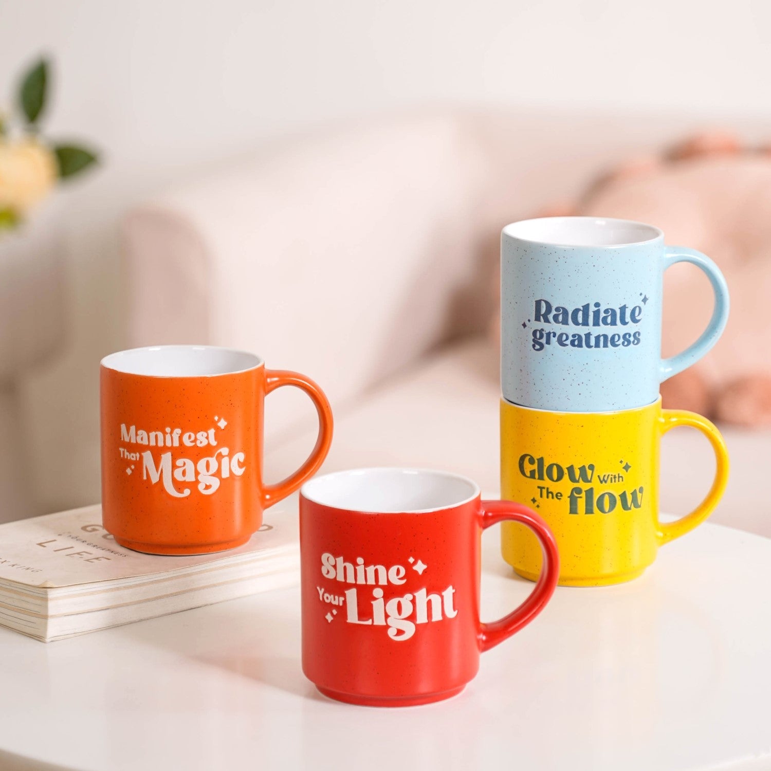 Positive Affirmation Stackable Mugs Set Of 4 280ml