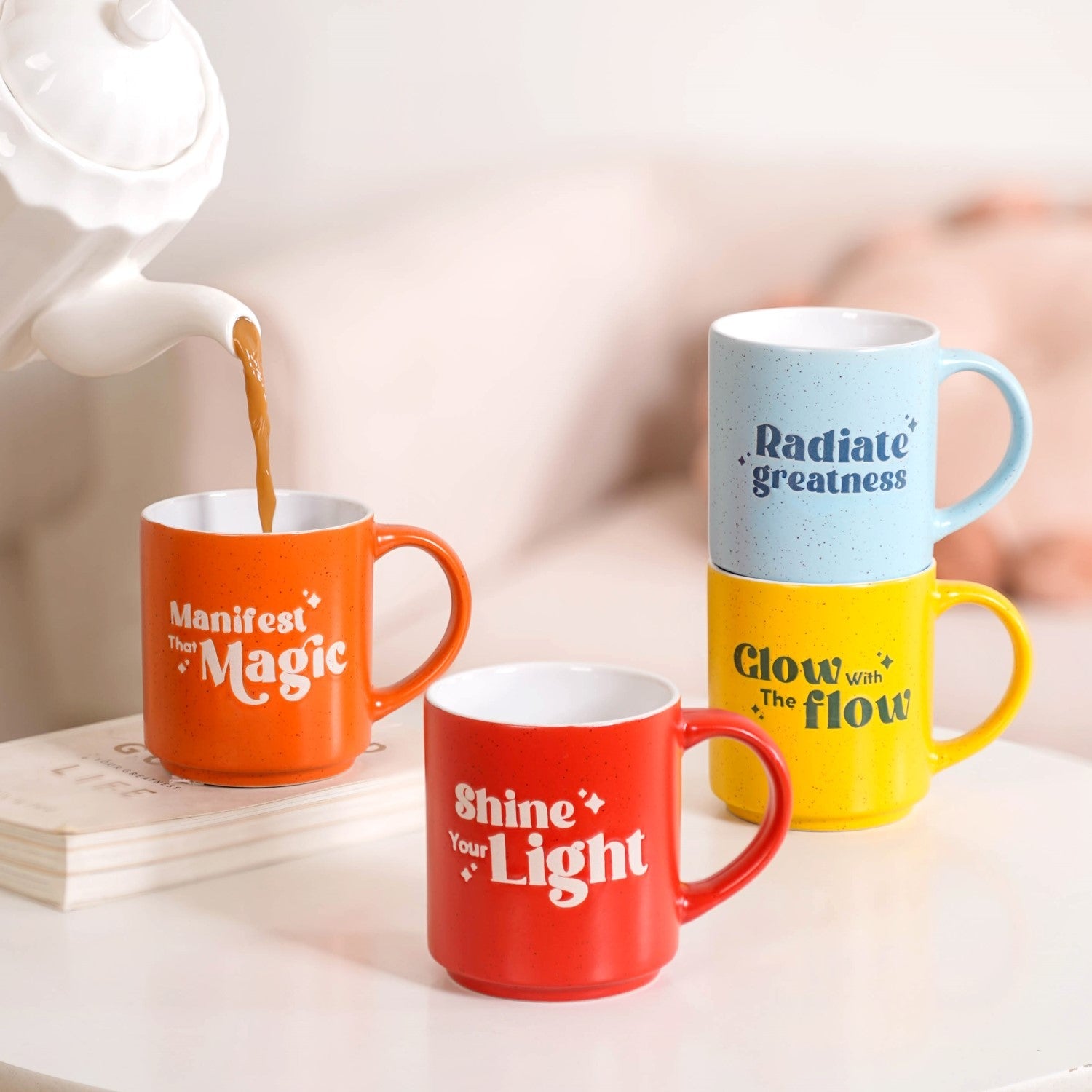 Positive Affirmation Stackable Mugs Set Of 4 280ml