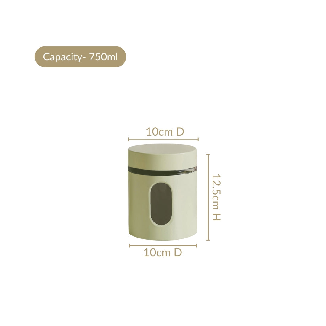 Premium Metal Coated Snacks Window Glass Jar Set Of 4 750ml