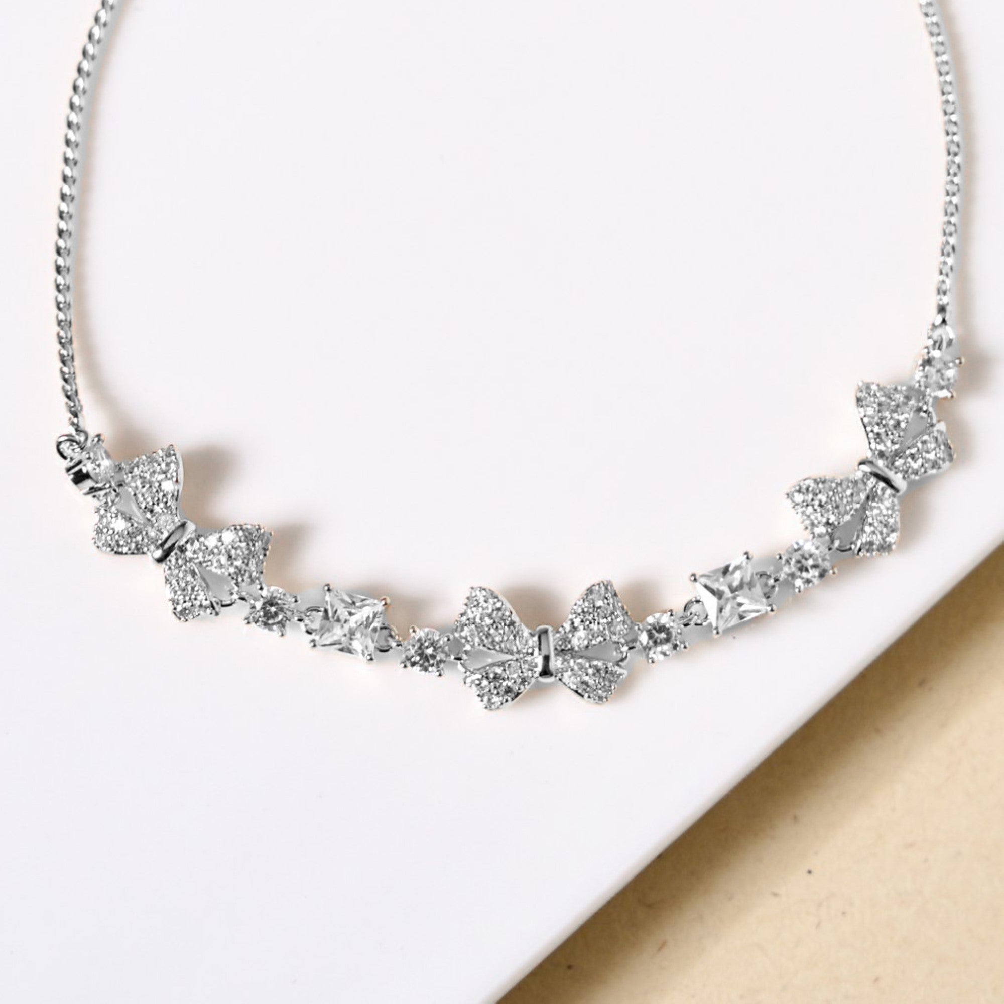 Princess Bow Silver Chain Bracelet