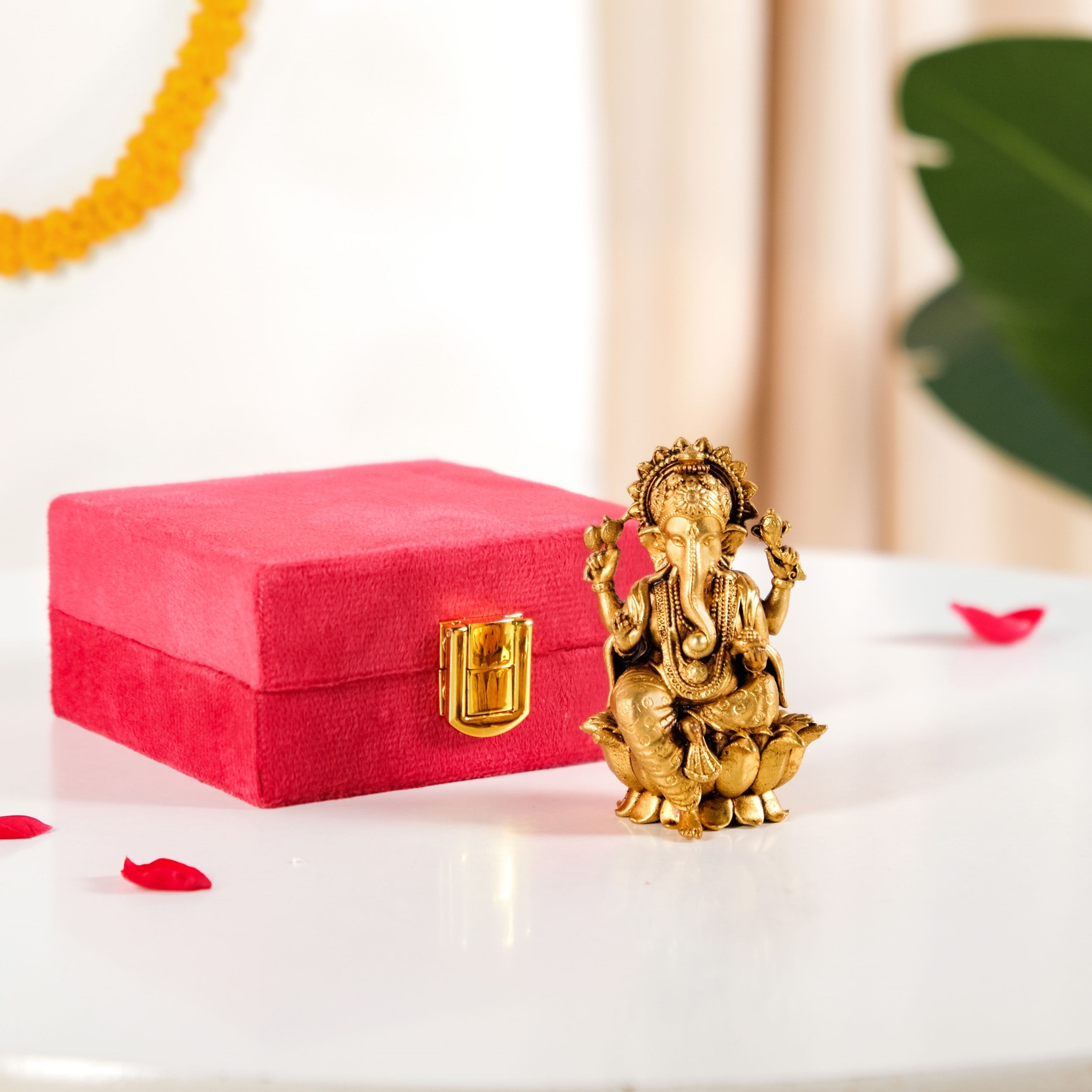 Pure Brass Ganesh Idol 8cm