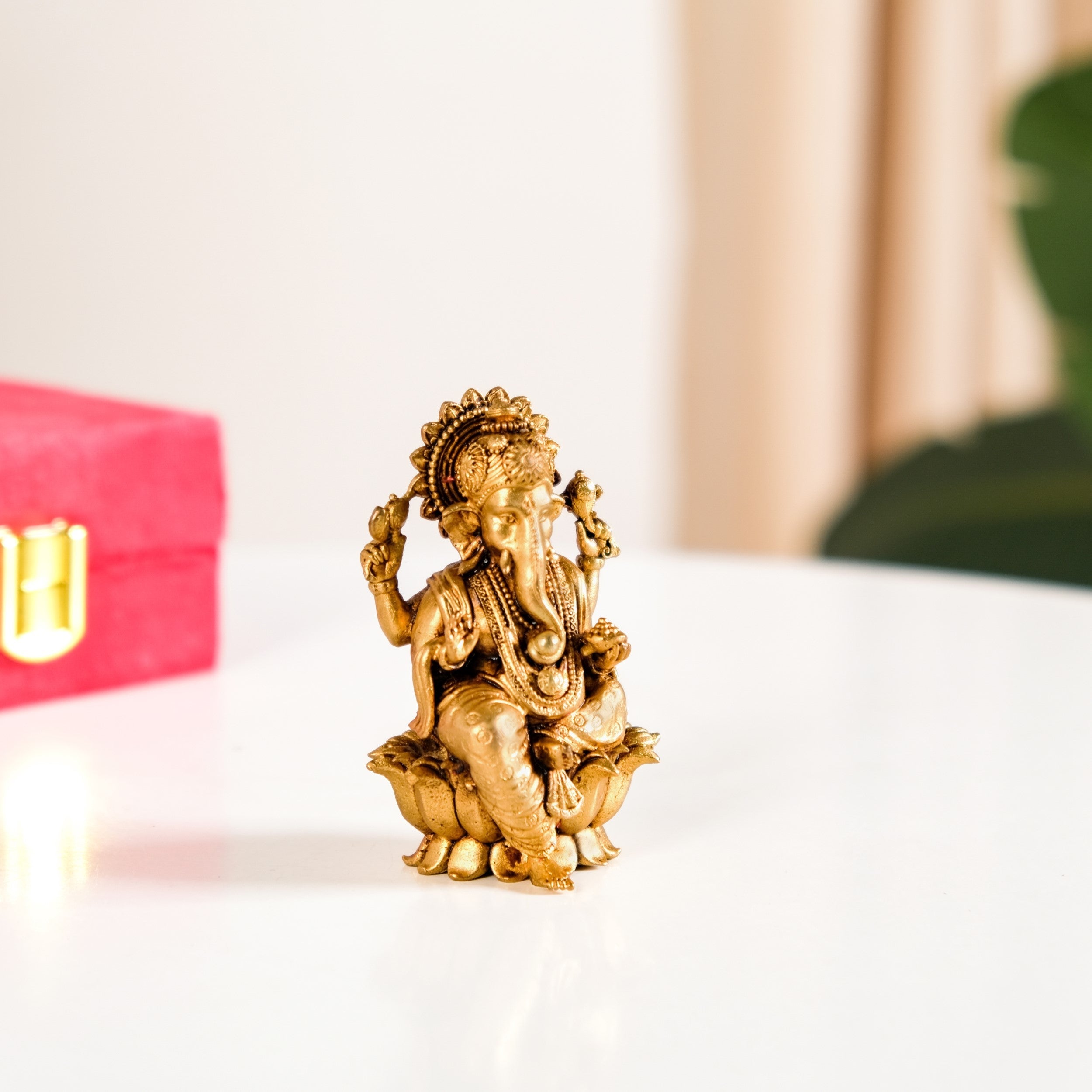 Pure Brass Ganesh Idol 8cm