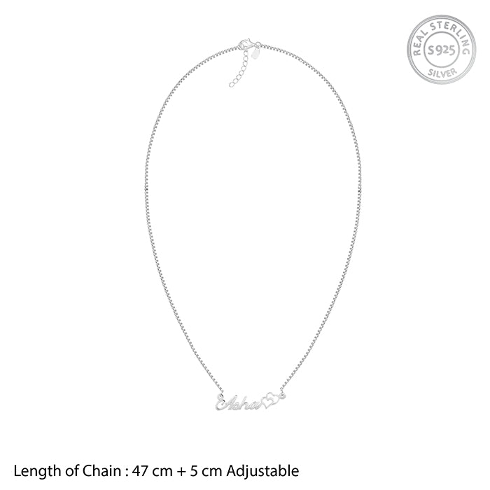 Silver Personalised Dual Heart Necklace