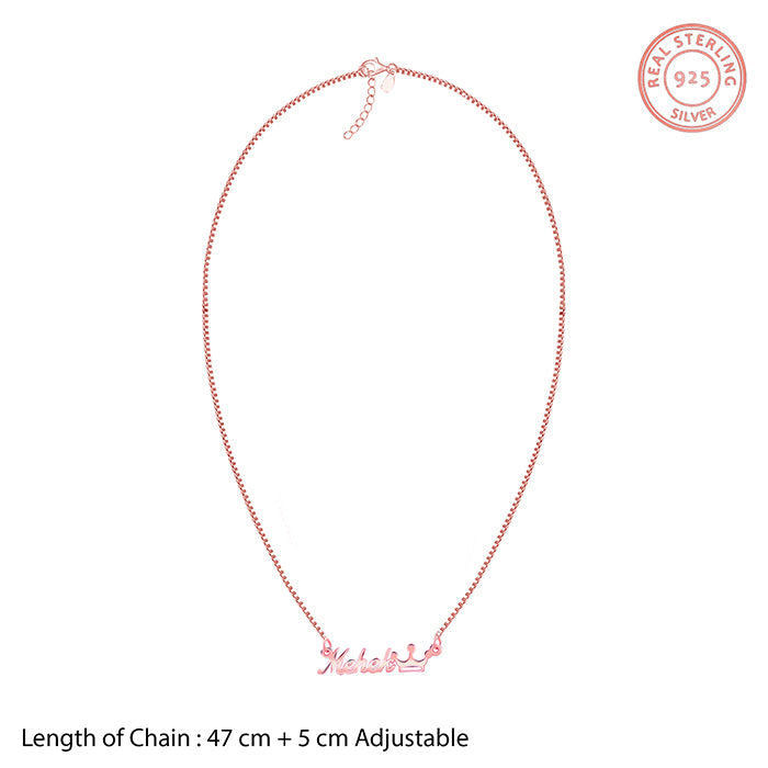 Rose Gold Personalised Queen Necklace