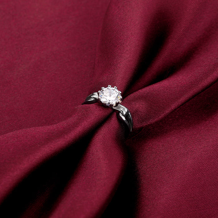 Silver Zircon Loop Ring