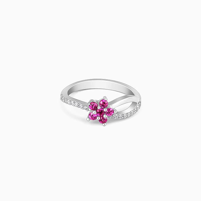 Silver Radiant Rose Ring