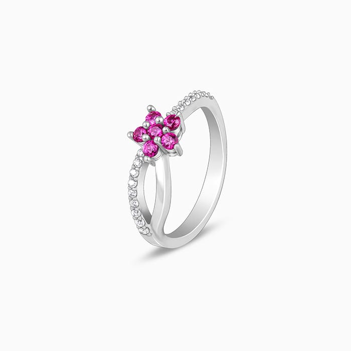 Silver Radiant Rose Ring