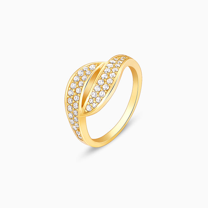 Golden Dual Wave Ring