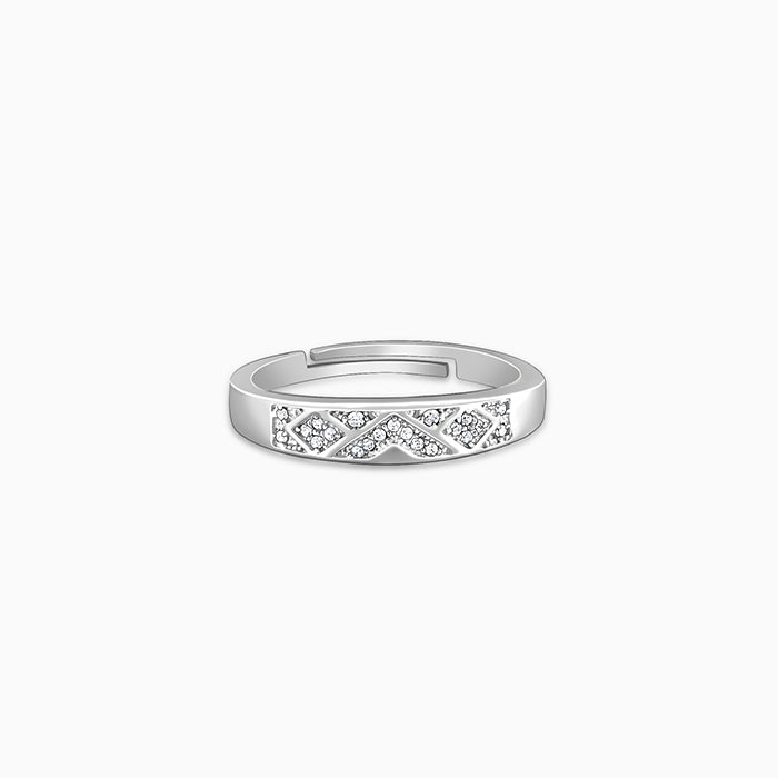 Silver Modern Minimalism Ring For Him